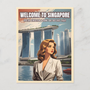 Funny Singapore Travel Singlish Humor Vykort
