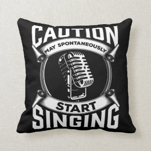 Funny singer Quote Microphone Singer Musician Kudde