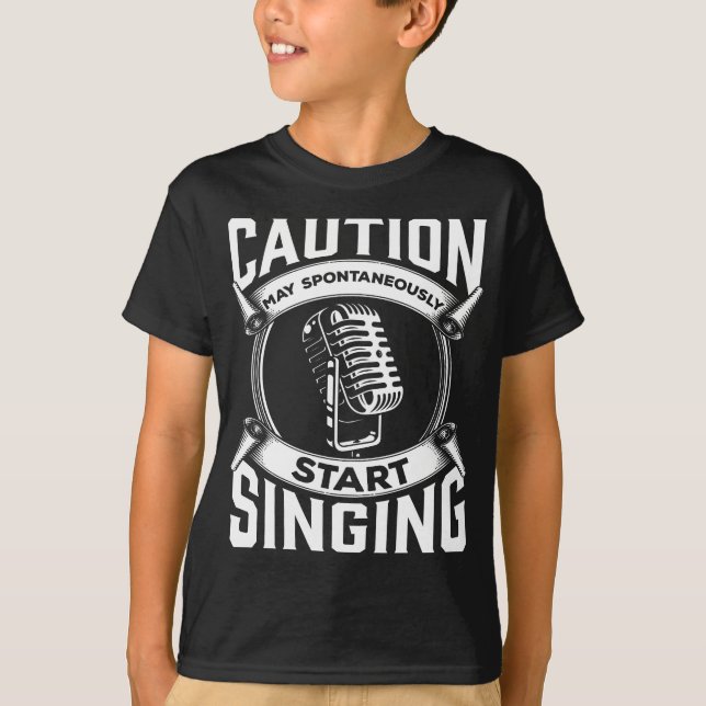 Funny singer Quote Microphone Singer Musician T Shirt (Framsida)