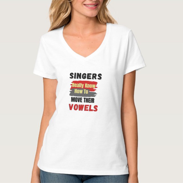 Funny Singers Vowel Rörelser T Shirt (Framsida)