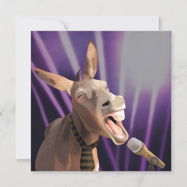 Funny Singing Donkey Farm Animal Lila Background (Framsida)