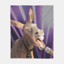 Funny Singing Donkey Farm Animal Lila Background
