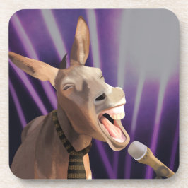Funny Singing Donkey Farm Animal Lila Background Underlägg