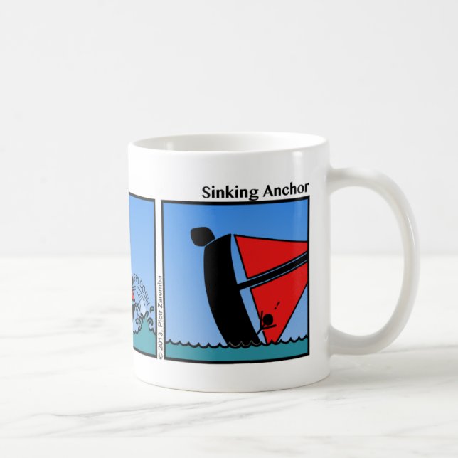 Funny Sinking Anchor Stickman Mugg - 107 (Höger)