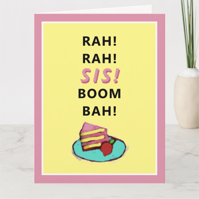 Funny sister Birthday Card Kort (Framsida)