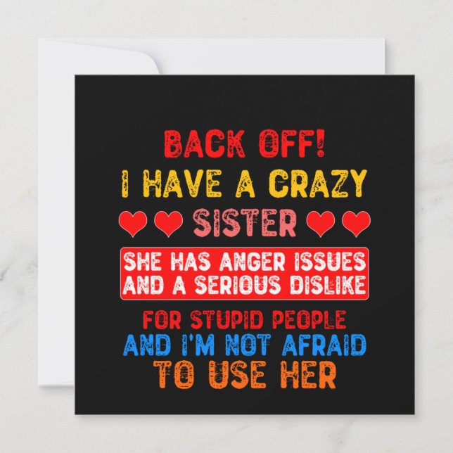 Funny Sister Say Inbjudningar (Framsida)