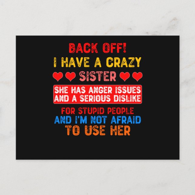 Funny Sister Say Vykort (Framsida)