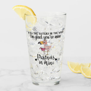 Funny Sisters Partners i Vin - Vuxen Gift Anpassni Glaskopp