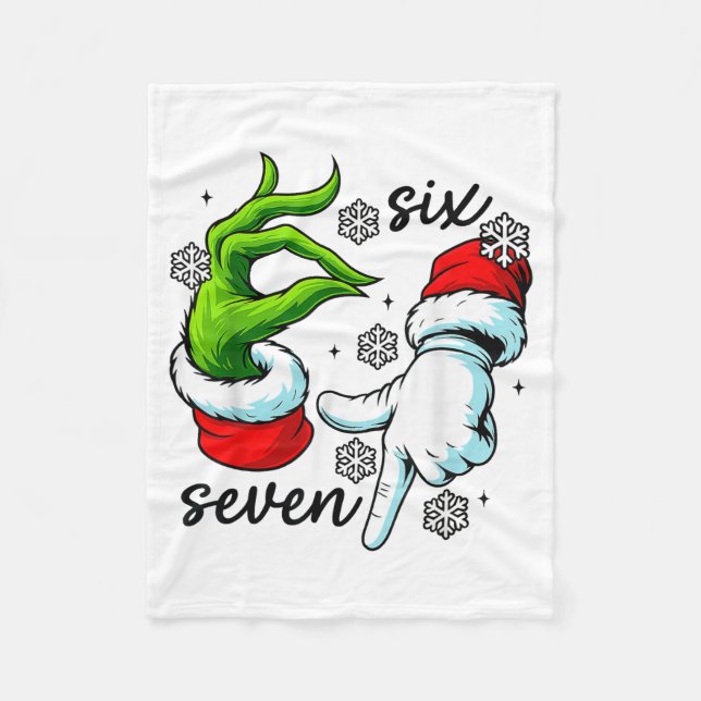 Funny Six Seven 67 Meme 6 7 Christmas Elf Hand Boy Fleecefilt (Framsidan)