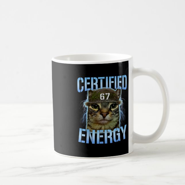 Funny Six Seven 67 Meme Certified Energy Cursed Ca Kaffemugg (Höger)