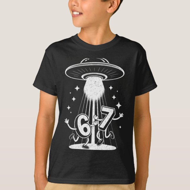 Funny Six Seven 67 Meme Internet Meme Ufo Gen Alph T Shirt (Framsida)