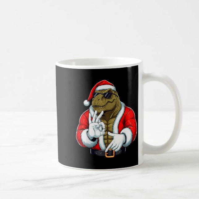 Funny Six Seven 67 Meme T-rex Christmas Men Boys T Kaffemugg (Höger)