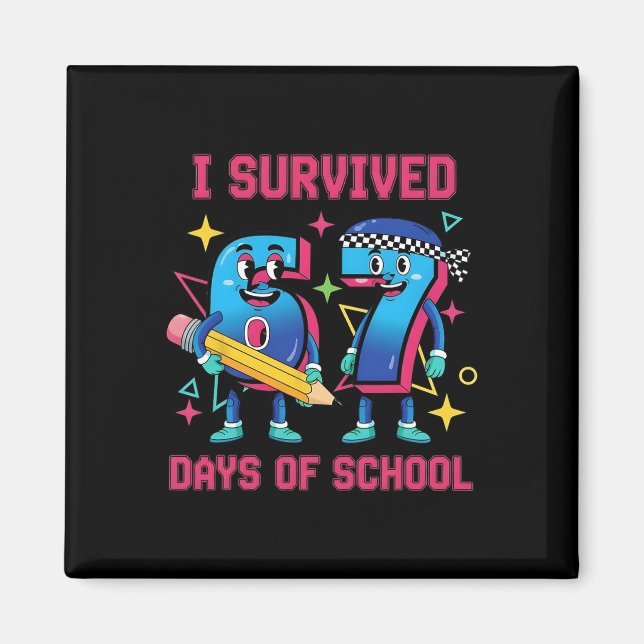 Funny Six Seven 67 School Meme Number Humor  Magnet (Framsidan)