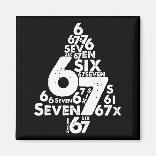 Funny Six Seven 6 7 Christmas Tree Meme Christmas  Magnet (Framsidan)