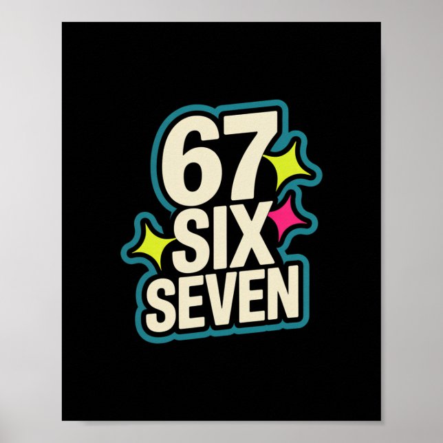 Funny Six Seven 6 7 Meme 1  Poster (Framsidan)