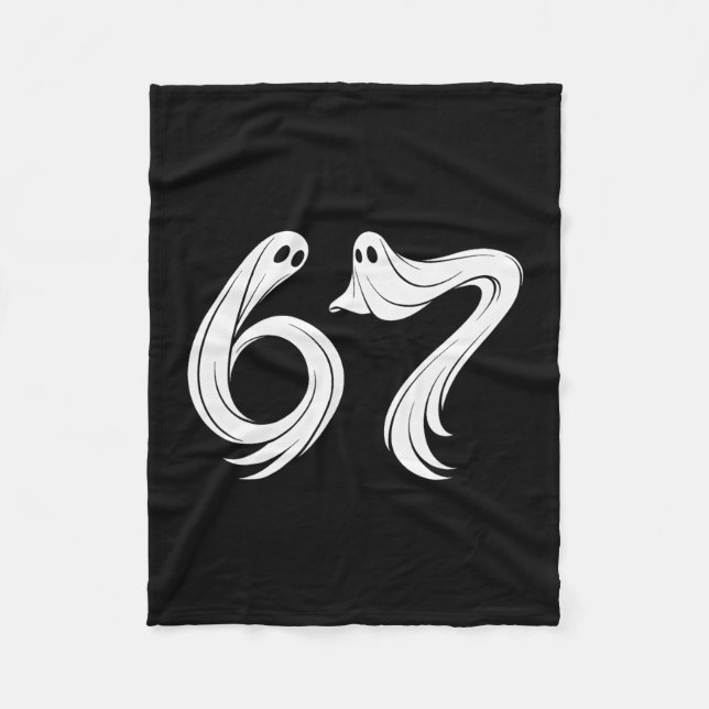 Funny Six Seven 6 7 Meme 67 Design Ghost Halloween Fleecefilt (Framsidan)