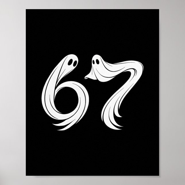 Funny Six Seven 6 7 Meme 67 Design Ghost Halloween Poster (Framsidan)