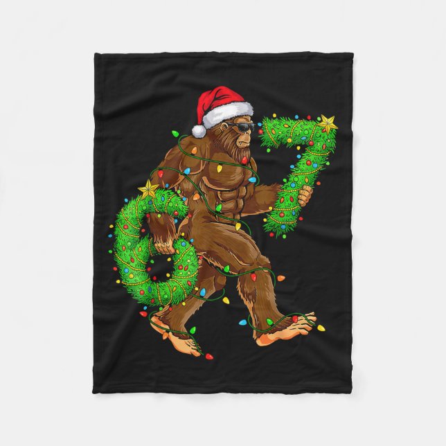 Funny Six Seven 6 7 Meme Bigfoot Christmas Shirts  Fleecefilt (Framsidan)