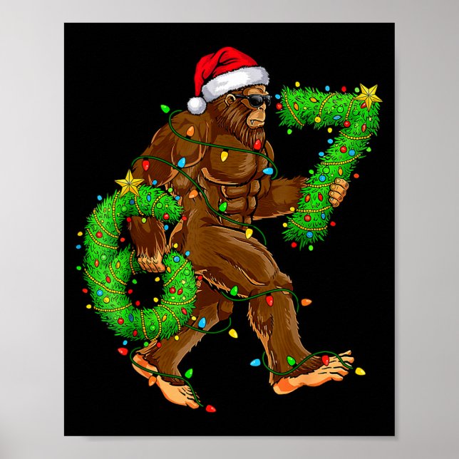 Funny Six Seven 6 7 Meme Bigfoot Christmas Shirts  Poster (Framsidan)