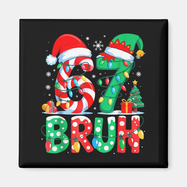 Funny Six Seven 6 7 Meme Christmas Family Xmas San Magnet (Framsidan)