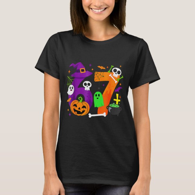 Funny Six Seven 6 7 Meme Design Couples Halloween  T Shirt (Framsida)