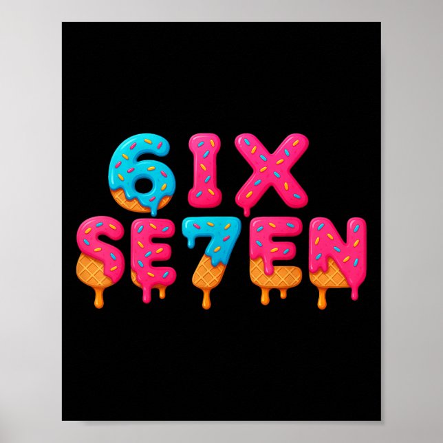 Funny Six Seven 6 7 Meme Design  Poster (Framsidan)