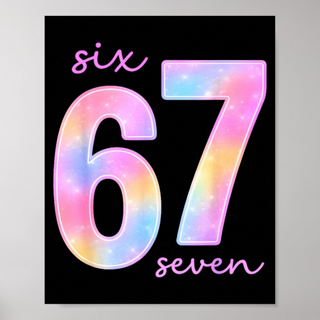 Funny Six Seven 6 7 Meme Gen Alpha Slang 67 Kids G Poster (Framsidan)