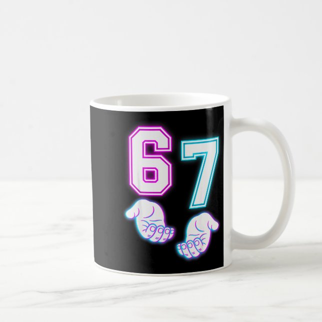 Funny Six Seven 6 7 Meme Gen Alpha Slang 6 7 Glowi Kaffemugg (Höger)