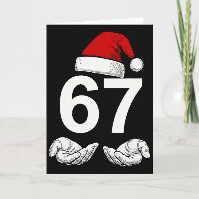 Funny Six Seven 6 7 Meme Gen Alpha Slang Christmas Kort (Framsida)
