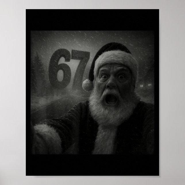 Funny Six Seven 6 7 Meme Gen Z Alpha Slang Santa S Poster (Framsidan)