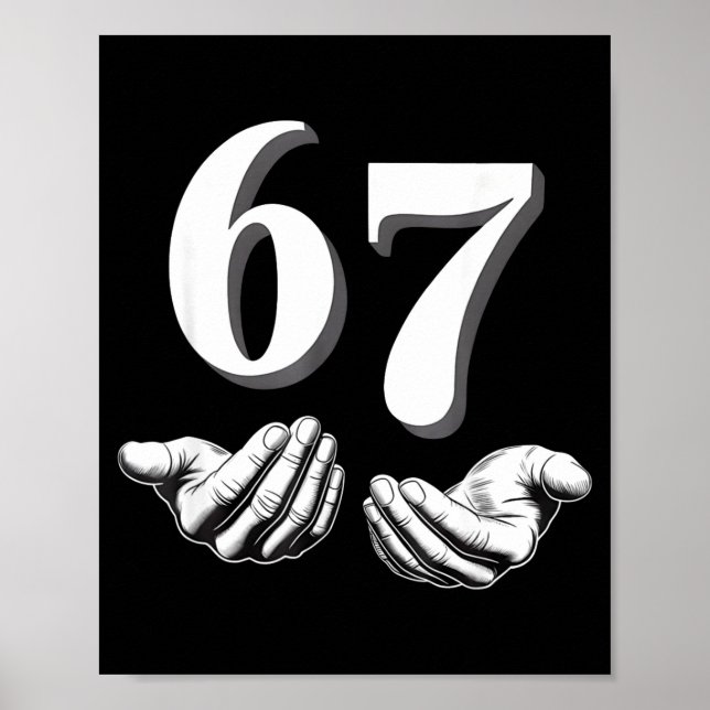 Funny Six Seven 6 7 Meme Men Women Kids  Poster (Framsidan)