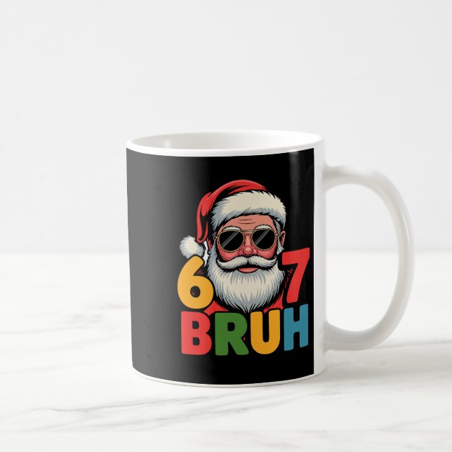 Funny Six Seven 6 7 Meme Santa Christmas Men Boys  Kaffemugg (Höger)