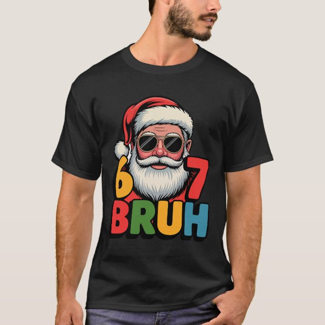 Funny Six Seven 6 7 Meme Santa Christmas Men Boys  T Shirt (Framsida)