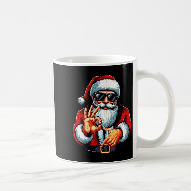 Funny Six Seven 6 7 Meme Santa Christmas Shirt Men Kaffemugg (Höger)