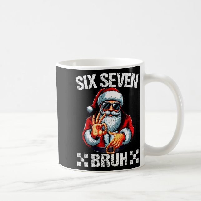 Funny Six Seven 6 7 Meme Santa Christmas Shirt Men Kaffemugg (Höger)