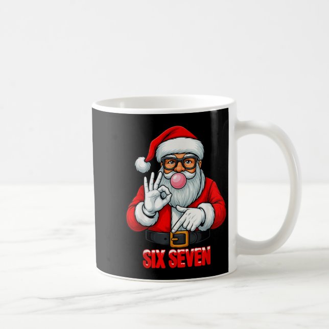 Funny Six Seven 6 7 Meme Santa Christmas Shirt Men Kaffemugg (Höger)