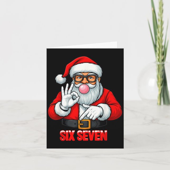 Funny Six Seven 6 7 Meme Santa Christmas Shirt Men Kort (Framsida)