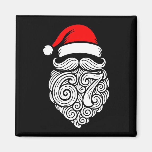 Funny Six Seven 6 7 Meme Santa Christmas Shirt Men Magnet (Framsidan)