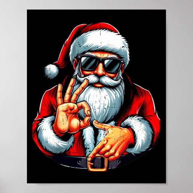 Funny Six Seven 6 7 Meme Santa Christmas Shirt Men Poster (Framsidan)