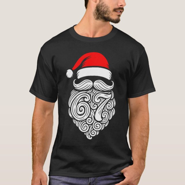 Funny Six Seven 6 7 Meme Santa Christmas Shirt Men T Shirt (Framsida)