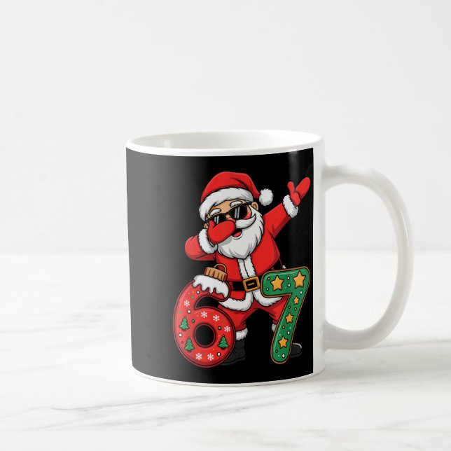 Funny Six Seven 6 7 Meme Santa Dab Christmas Dabbi Kaffemugg (Höger)