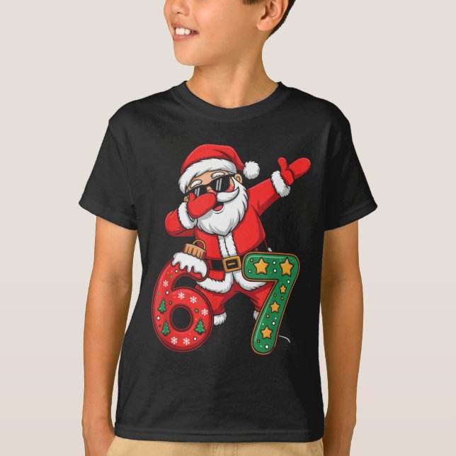 Funny Six Seven 6 7 Meme Santa Dab Christmas Dabbi T Shirt (Framsida)
