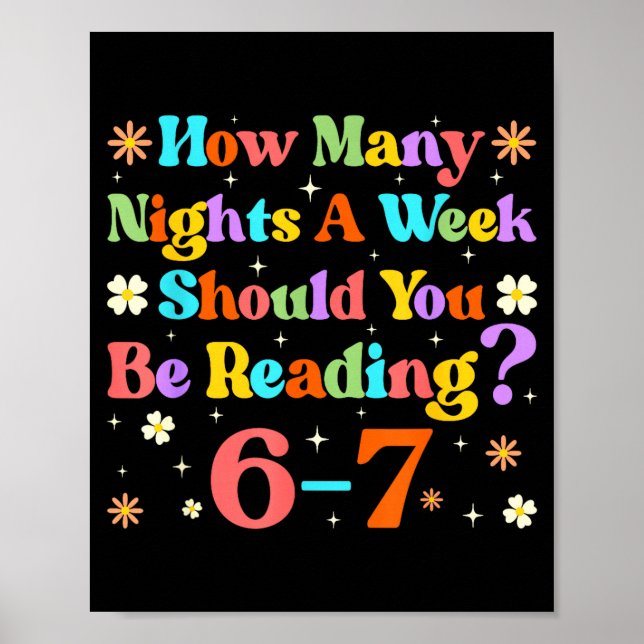 Funny Six Seven 6 7 Meme Teacher Design Reading 6- Poster (Framsidan)