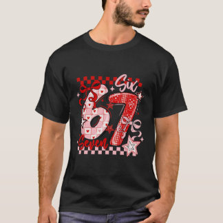 Funny Six Seven 6 7 Meme Valentine Girl  T Shirt
