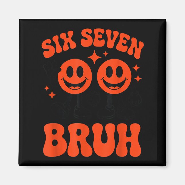 Funny Six Seven 6 7 Meme Valentine Hearts Valentin Magnet (Framsidan)