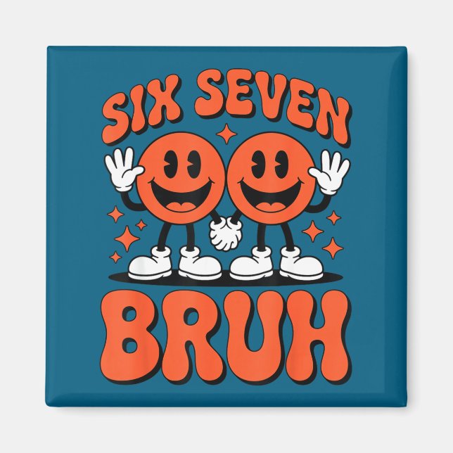 Funny Six Seven 6 7 Meme Valentine Hearts Valentin Magnet (Framsidan)