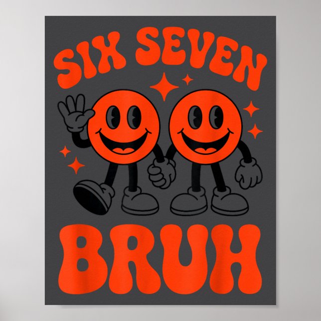 Funny Six Seven 6 7 Meme Valentine Hearts Valentin Poster (Framsidan)
