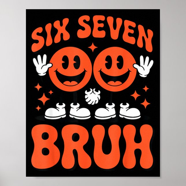 Funny Six Seven 6 7 Meme Valentine Hearts Valentin Poster (Framsidan)