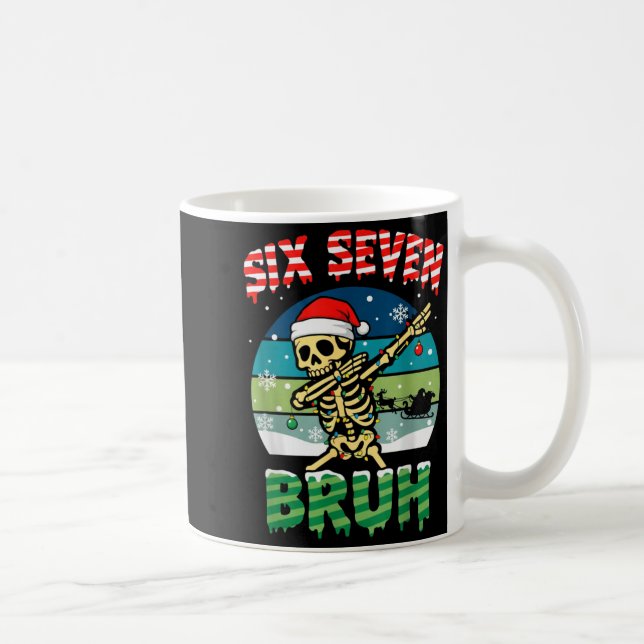 Funny Six Seven Bruh 67 Christmas Holiday Women Ki Kaffemugg (Höger)