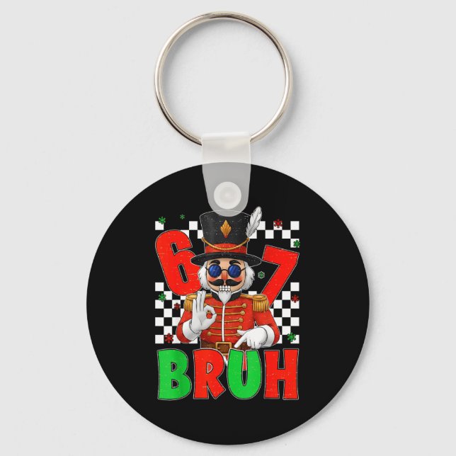 Funny Six Seven Bruh 67 Christmas Nutcracker Men W Nyckelring (Framsida)